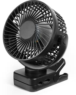 YONO Clip Ventilator Oplaadbaar - Ventilator met Klem - Afstandsbediening - 3 Snelheden - Timer - LED Verlichting - 12.000 mah - USB-C - 360° Draaibaar - Zwart — thumbnail 2