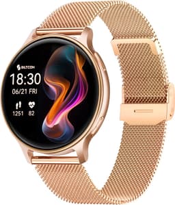 Siltcon® Auréa 2 - GPS Smartwatch Dames Goud - Horloge Dames - Stappenteller Horloge Dames - Sporthorloge Dames - Hartslagmeter - Slaapmonitor - Saturatiemeter - Belfunctie - Geschikt voor iOS/Android - AMOLED - RVS - Elke pols - Strava - 5 Bandjes — thumbnail 2