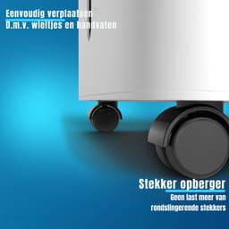 QORA® Luchtontvochtiger en luchtreiniger - Luchtontvochtiger slaapkamer - Luchtontvochtiger - Wit - ‎20cm x 27cm x 44cm — thumbnail 3
