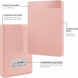 Ploutos® Harde Schijf - Draagbare Harde Schijf voor PC, Laptop & Console - Ultradunne Draagbare Harde Schijf - Roze - 12cm x 8cm x 2cm — thumbnail 3