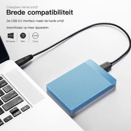 Ploutos® Harde Schijf - Draagbare Harde Schijf voor PC, Laptop & Console - Ultradunne Draagbare Harde Schijf - Lichtblauw - 30cm x 21cm x 4cm — thumbnail 5