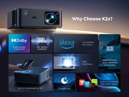 Beamer Native 1080p 4K Ondersteuning Google TV WiFi 6 Autofocus Keystone Dolby Audio JBL Geluid — thumbnail 5