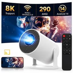 Mini Beamer 720P HD – 290 ANSI Lumen – Android 14 – WiFi 6 – Bluetooth 5.4 – 180° Draaibaar – 140 inch — thumbnail 1