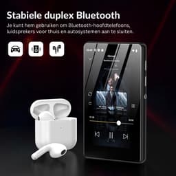 SNJY® MP3 Speler Bluetooth - MP4 Speler - Muziek Speler - Touchscreen - 16GB - Zwart — thumbnail 5