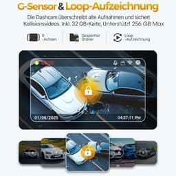 FOSMET Dashcam Voor Auto - 2 Kanaals - 3.2 Inch IPS-Scherm - Voor & Achter Camera - 170° Groothoek - WiFi & GPS - Nachtzicht – Parkeerbewaking - G-Sensor - Incl. 32GB SD-Kaart - Ondersteunt 256GB — thumbnail 5