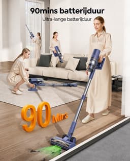 Laresar- Steelstofzuiger Draadloos - Steelstofzuiger Zonder Zak Op Accu - 650W - 75000PA - 2 in 1 - Ook Als Kruimeldief — thumbnail 4