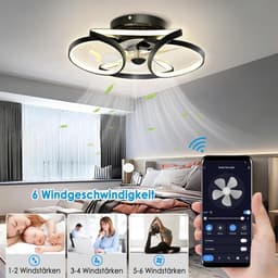 Plafondventilator met Verlichting – Dimbaar – App & Afstandsbediening – 6 Snelheden – Ø50 cm — thumbnail 4