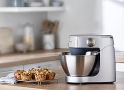 Keukenmachine - Mixer Deegmaker - Bakken en Koken - 1000W Krachtig Vermogen - 4.3L Kom - Zilver — thumbnail 5