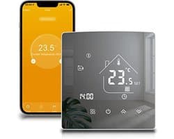 Slimme Thermostaat - Verwarmingsregelaar WiFi - Energie Besparen - App & Spraakbesturing - 5-95°C - Wit
