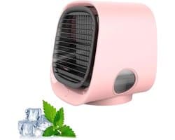 Draagbare Aircooler, koelt binnen 90 seconden, 3 windsnelheden voor thuisgebruik （Roze）