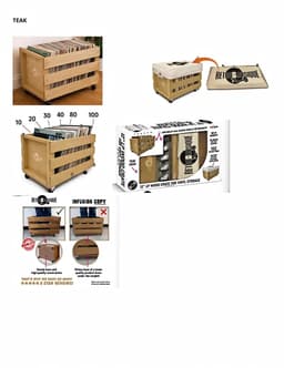 12'' LP Houten Krat Op Wielen Voor Vinyl Opslag - Tot 100 LP'S — thumbnail 2