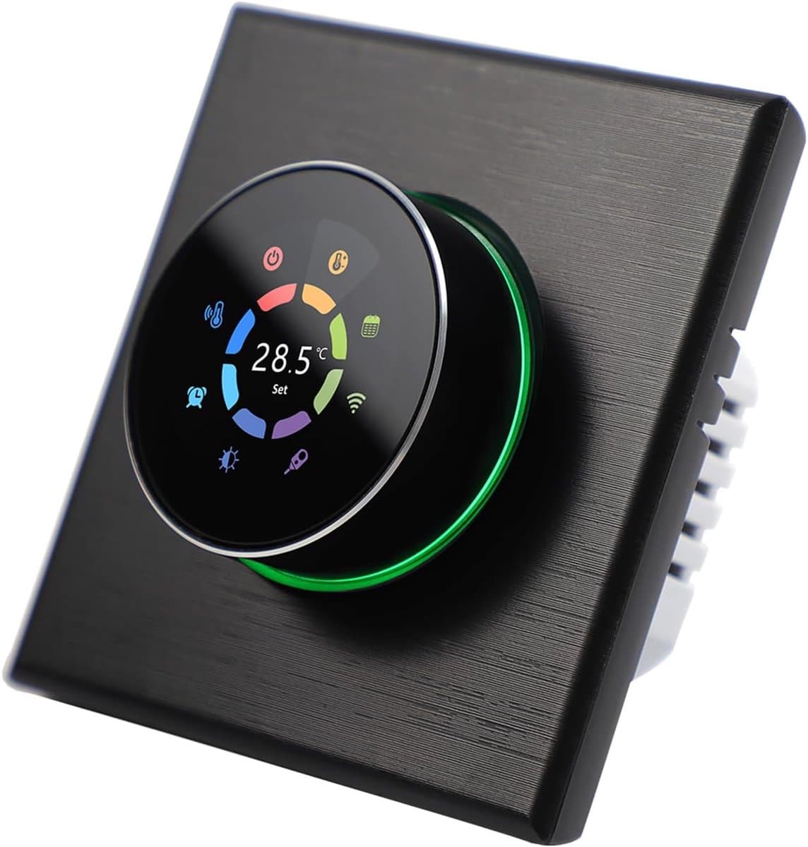 Slimme Thermostaat - Wifi Regelaar - Comfort Verwarmen - App & Spraakbediening - 86x86 mm - Zwart — afbeelding 1