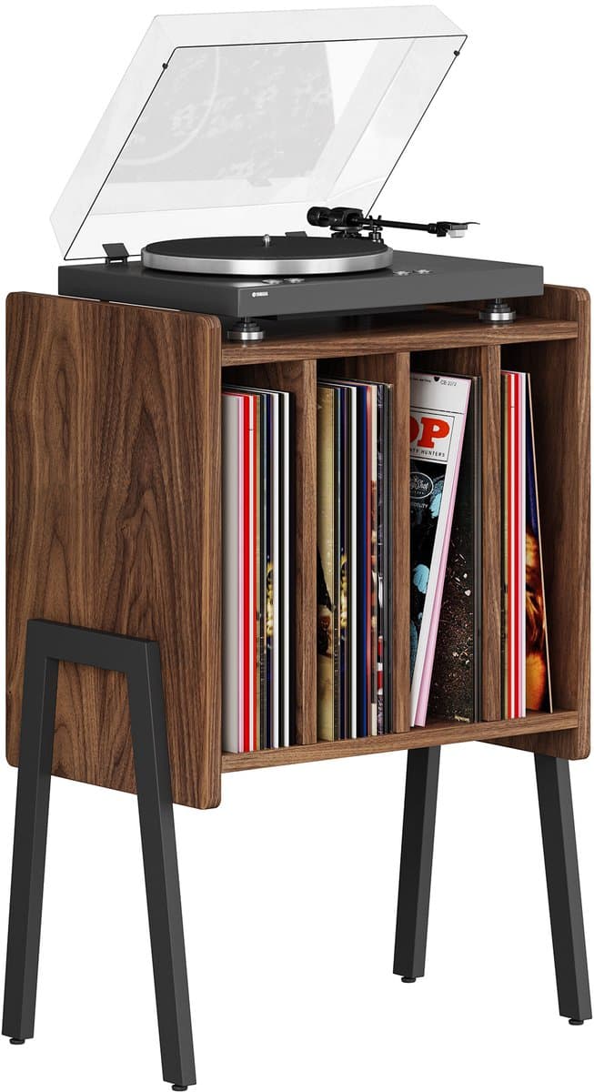 ACAZA LP Opbergsysteem - Platenrek - Platenkast - LP Houder - Vinyl Houder - MDF - Walnoot — afbeelding 1