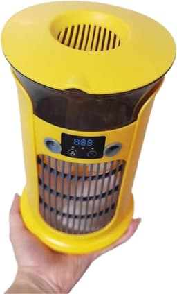 Luchtkoeler - Ventilatoren - Aircooler - Mini-draagbare airconditioner - Mobiele luchtkoeler - Mini airco - Bladloze ventilator - Stil - 880ml watertank - Met LED verlichting - Voor bureau en slaapkamer - Geel — thumbnail 1