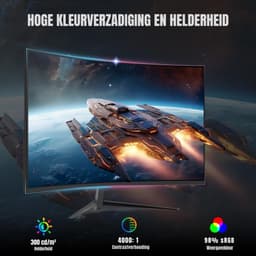 QIN® Gaming Monitor 240hz - Gaming Monitor - Zwart - ‎‎18cm x 71cm x 59cm — thumbnail 3