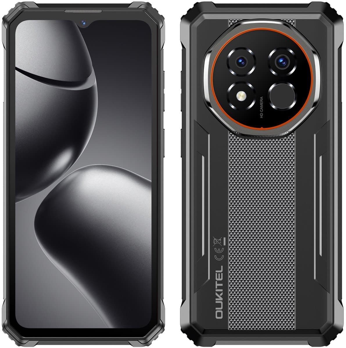 Oukitel G6 16,6 cm (6.52") Dual SIM Android 16.0 3G USB Type-C 8 GB 256 GB 10600 mAh Zwart — afbeelding 1