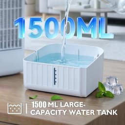 Sander Shop Mini-luchtkoeler, mobiel, 4-in-1 draagbare airconditioning, klein met afstandsbediening, 1500 ml watertank, 4 snelheden, 2 mistmodi, RGB-licht, timer, ventilator met waterkoeling voor keuken — thumbnail 5