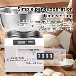 Elektrische Mixer - Deegmachine Keuken - Bakken Deeg Maken - Krachtige Kneedfunctie - 5kg/8kg Capaciteit - Zilver — thumbnail 4