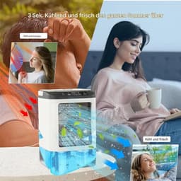 Draagbare mini-airconditioner met een waterreservoir van 900 ml, ijsmaker, 3 ventilatorsnelheden en ledverlichting; geschikt voor kantoren en slaapkamers. — thumbnail 5