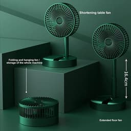 Uitschuifbare opvouwbare draagbare ventilator voor thuis, slaapzaal, drie snelheden, bureauventilator — thumbnail 4