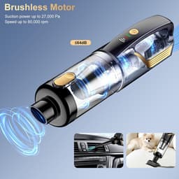 Draadloze Handstofzuiger - Auto Stofzuiger - Auto en Huis Reinigen - 27000Pa Krachtige Zuigkracht - 6000mAh Batterij - Zwart — thumbnail 5