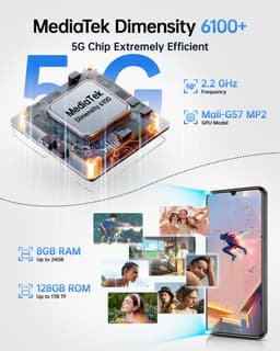 OUKITEL C50 Smartphone 5G-24GB RAM-128 GB Opslag-5150 mAh Accu-Android 14 — thumbnail 2