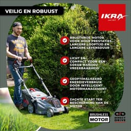 IKRA Bosch 36 V 3-in-1 accu-grasmaaier IB-LM 43 met mulchfunctie, voor gazons tot circa 600 m² – exclusief accu en oplader — thumbnail 4