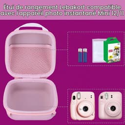 Harde beschermhoes, geschikt geschikt voor Fujifilm Instax Mini 13, paars | 12/11 Instant cameratas, draagbare reistas, accessoire-organizer — thumbnail 3