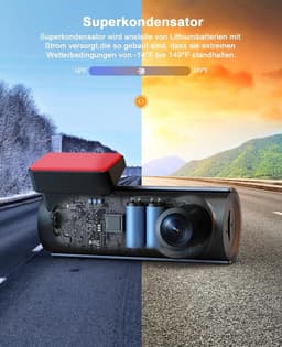 Dashcam voor auto - Zwart - 4K UHD - Met WiFi, Nachtzicht en G-sensor - Compacte Beveiliging voor Dagelijks Gebruik — thumbnail 5
