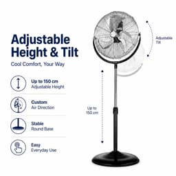 Lifero Staande Ventilator 120W - Ventilatoren - Verstelbaar 3 Standen - Vloerventilator - Koelventilator op Statief - Ventilatie — thumbnail 3