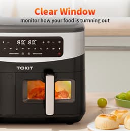 Dubbele Airfryer 10L – 2 Manden van 4L + 6L – 2850W – Dual Zone – Digitaal Bedieningspaneel – 220-240V — thumbnail 3