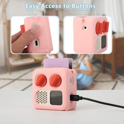 Siliconen Hoesje, Geschikt voor Yoto Mini (Editie 2024), Reistas met Verstelbare Schouderriem, Beschermhoes voor Yoto Mini-Speler, roze — thumbnail 2