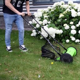 Handgrasmaaier 30 cm - Cilindermaaier Tuin - Gazon Onderhoud - 4 Hardmetalen Bladen - 18L Opvangbak — thumbnail 2