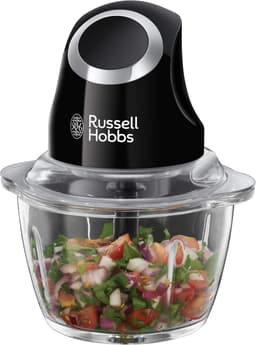 Elektrische Mini Chopper Keukenmachine voor Groenten, Fruit, Vlees - Met 1 Liter Glazen Kom en 2 Snelheden — thumbnail 2