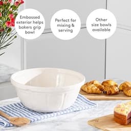 Mengkom 29 cm - Crème, 4 L, Hoge Kwaliteit, Schokbestendig Keramiek, Perfect voor Brood-, Taart- en Pizzadeeg — thumbnail 3