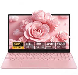15,6 Inch Laptop T152A‑N95 - Intel Celeron N95 - 1920×1080 Full HD IPS‑scherm - 16GB DDR4‑512GB SSD - Windows 11 - Roze — thumbnail 1