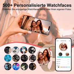 FOSMET Smartwatch Dames - Ultradun - 1,56" AMOLED Display - 20 Dagen Batterijduur - IP68 + 5ATM Waterdicht - 150+ Sportmodi - Bluetooth Bellen - SpO2 - Hartslagmeter - Bloeddrukmeting - Slaapmonitor - Notificaties - iOS/Android - Cadeau voor Vrouwen — thumbnail 5