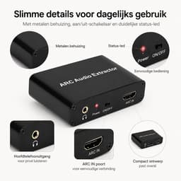 Audio-Adapter - ARC Audio Retour - HDMI naar Optisch/Coax/RCA - 192kHz - Zwart — thumbnail 3