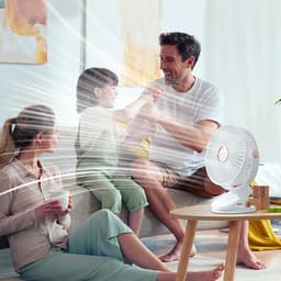 Clipventilator – Oplaadbare USB Ventilator met Klem, LED Licht, 3 Snelheden, 360° Verstelbaar, 3000 mAh Wit — thumbnail 5