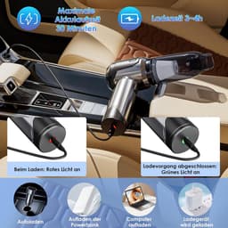 Thijox - Handstofzuiger Accu 15000 Pa Draadloos 4-in-1 Mini Stofzuiger Oplaadbaar Licht en Draagbaar voor Auto Kantoor Huis Keuken — thumbnail 4