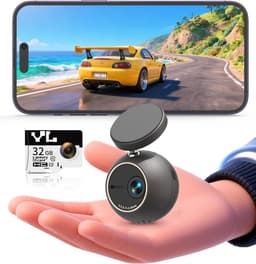Thijox - Dashcam 2K met Spraakbesturing, Mini-Kogelfrontcamera, 360° Draaibare Houder, 32 GB SD-kaart, Wifi & App, G-sensor, NightEagle Engine, 24-uur — thumbnail 1