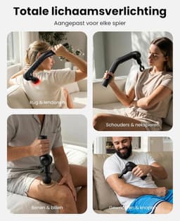 SnelShoppen - Ultra Massagepistool met Warmte & Infrarood Licht - Draagbaar Spierherstel met Verlengbare Handgreep, 6 Opzetstukken, USB-C, Voor Rug & — thumbnail 4