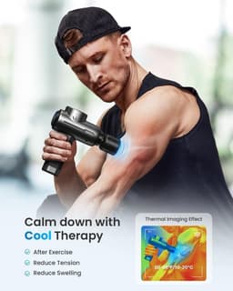 SnelShoppen - Massagepistool met Warmte en Kou, Draagbaar Percussie Massageapparaat voor Diep Weefselmassage, Elektrisch Handmassagepistool voor Thuis — thumbnail 2