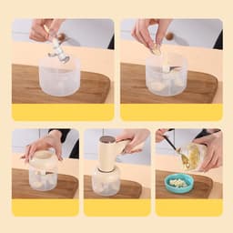 Elektrische Groentesnijder - Keukenmachine - Eten Bereiden - 4-in-1 Multifunctioneel - 19x19x10 cm - Wit — thumbnail 2