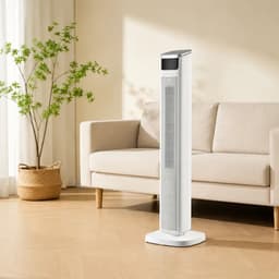 Torenventilator - Silent Design - 45W En 39dB - 109cm - Staande Ventilator met Afstandsbediening - Timer - 3 snelheidsstanden - Tower Fan - Wit — thumbnail 5