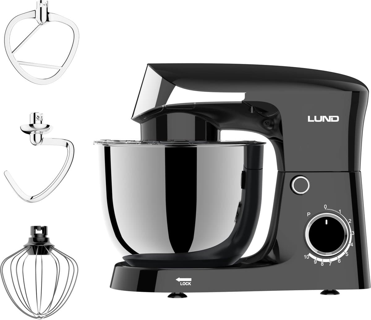 LUND 67812 Krachtige Planetaire Keukenmachine - 1500W - 4L RVS Kom - Zilver/Grijs — afbeelding 1