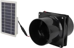 Afzuigventilator op Zonne-energie - Zonnepaneel Ventilator - Efficiënte Koeling - 10W Vermogen - 19 x 13 x 13 cm - Zwart — thumbnail 5