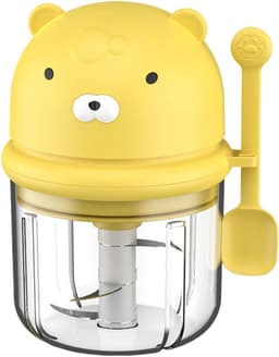 Elektrische Hakker - Keukenmachine Mini - Snel Ingrediënten Snijden - Vaatwasserbestendig Ontwerp - 350 ml Capaciteit - Geel — thumbnail 1
