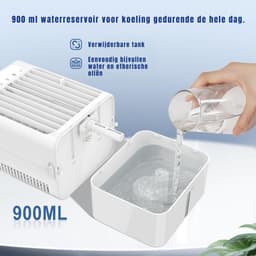 DnA® Airco Zonder Afvoerslang - 4 in 1 Persoonlijke Mini Koelventilator - Mobile Airco - Aircooler - Energy Class A++ - Wit - 13cm x 17cm x 27cm — thumbnail 2