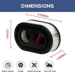 Dailygoods- Luchtfilter 2 Stuks - Grasmaaier Onderdelen - Hoogwaardig Kunststof - Ovale Luchtfilter - Duurzaam en Sterk - Verhoogt Motorlevensduur - Motorfilter — thumbnail 2